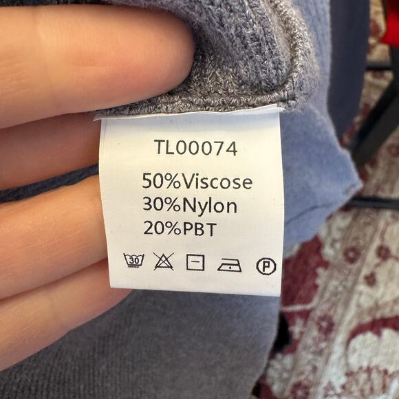 Anrabess Ribbed Turtleneck Oversized Sweater Gray Size M - Picture 6 of 7